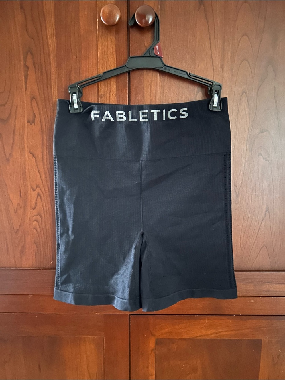 Fabletics Black Branded High-Waist Biker Shorts